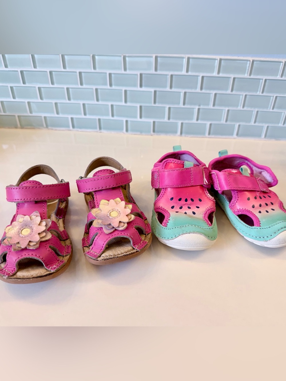 Set of 2 - Stride Rite Girls Sandals - Toddler Sz 5.5